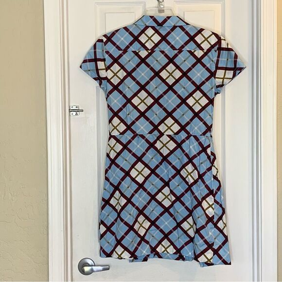 Marc by Marc Jacobs Blue Plaid Mini Dress Size Large - Picture 10 of 10